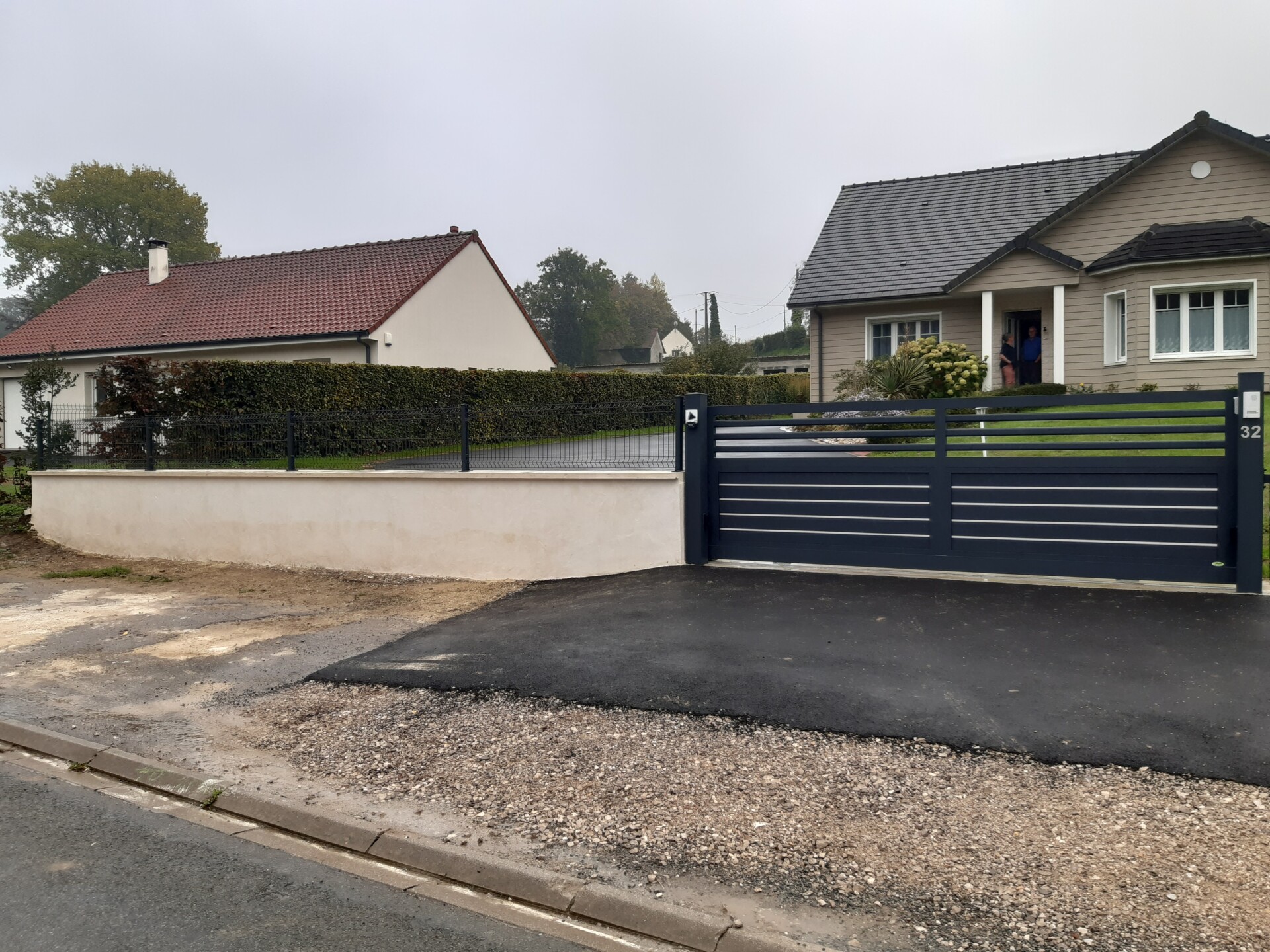 COULISSANT - CHANTIER OCTOBRE 2022 - CLOTURE SUR MURET NYLOFOR 3D