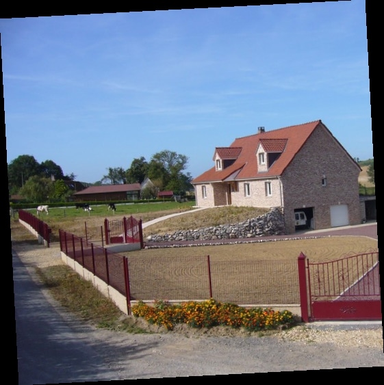 Panneaux de grillage rigide nylofor 3d avec plaque béton gravillons lavés sur le bas-3